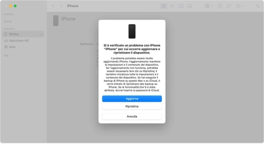 Ripristina iPhone con iTunes